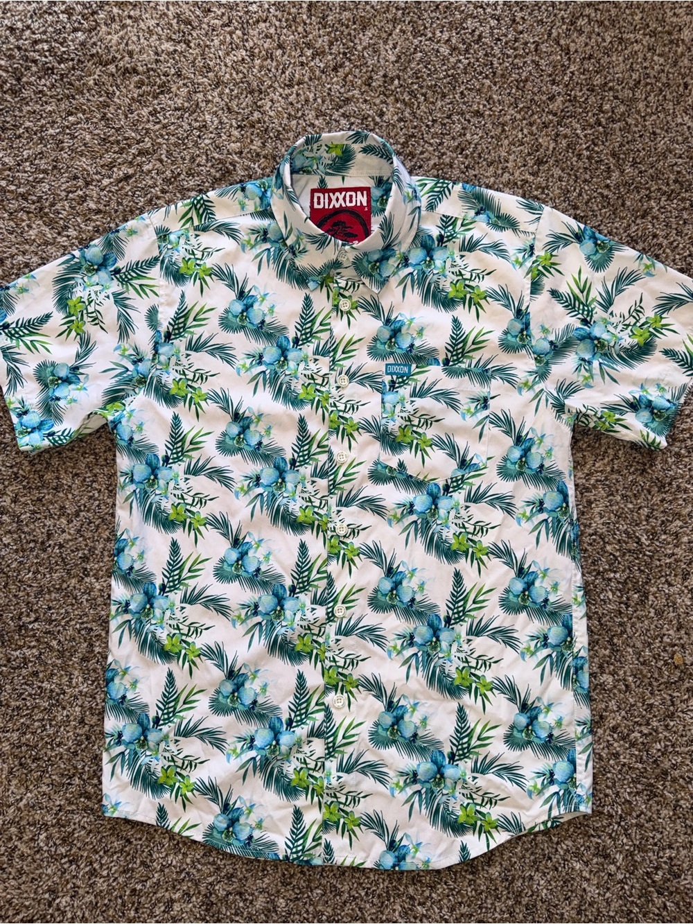 Dixxon Flannel Co ZEN Short Sleeve Button Down Floral Hawaiian Shirt Mens Small